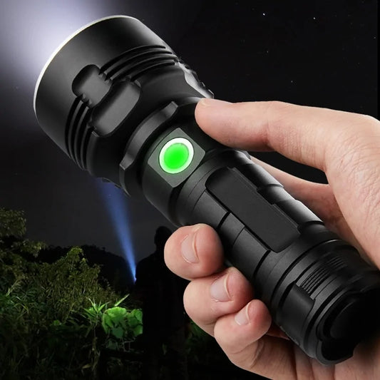 SHEN Ultra Powerful LED Flashlight: USB Rechargeable, Waterproof, Linterna